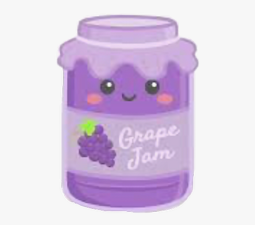 #cute #grape #jelly #jar #freetoedit - Cute Jam Jar Vector, HD Png Download, Free Download