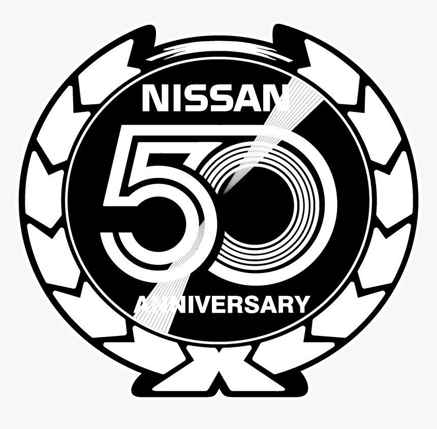 Nissan 50 Anniversary Logo Black And White - Nissan, HD Png Download, Free Download