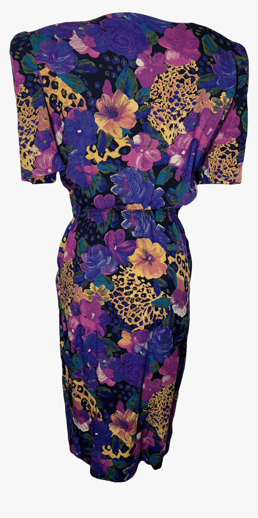 Floral Mixed Pattern Purple Dress By Positive Attitude - Day Dress, HD Png Download, Free Download