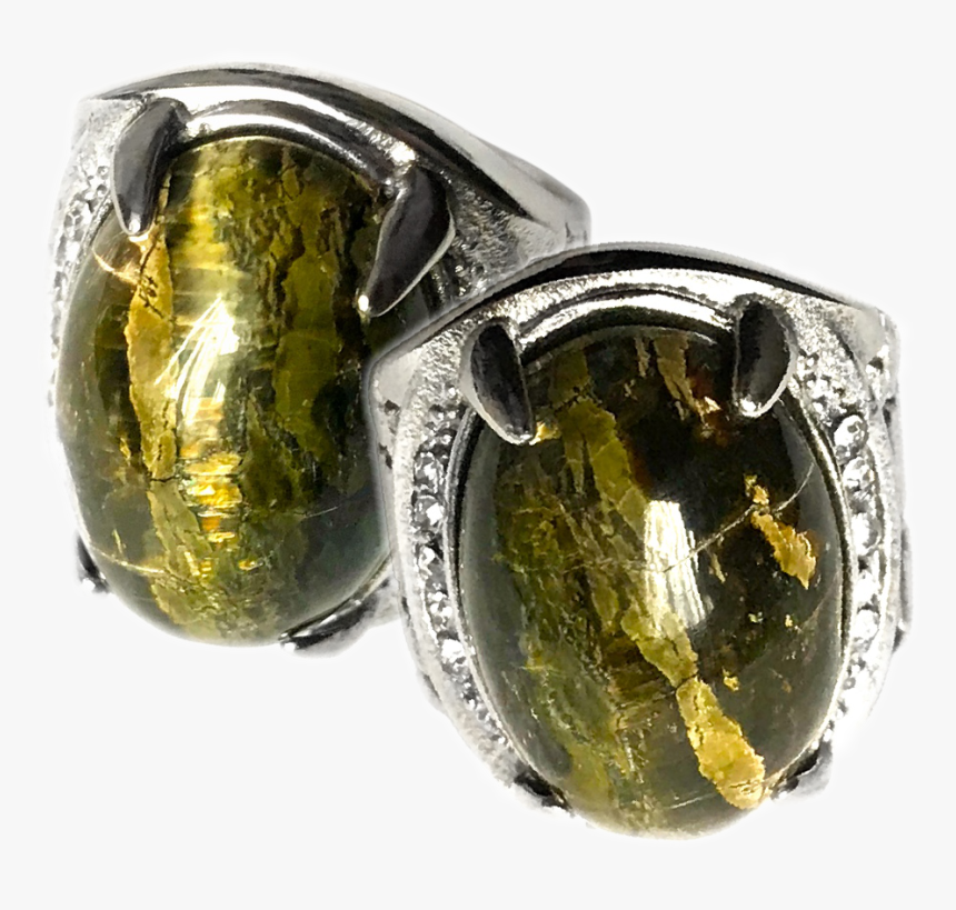 Serpentine Gemstone Set In Alpaca Silver Ring - Amber, HD Png Download, Free Download