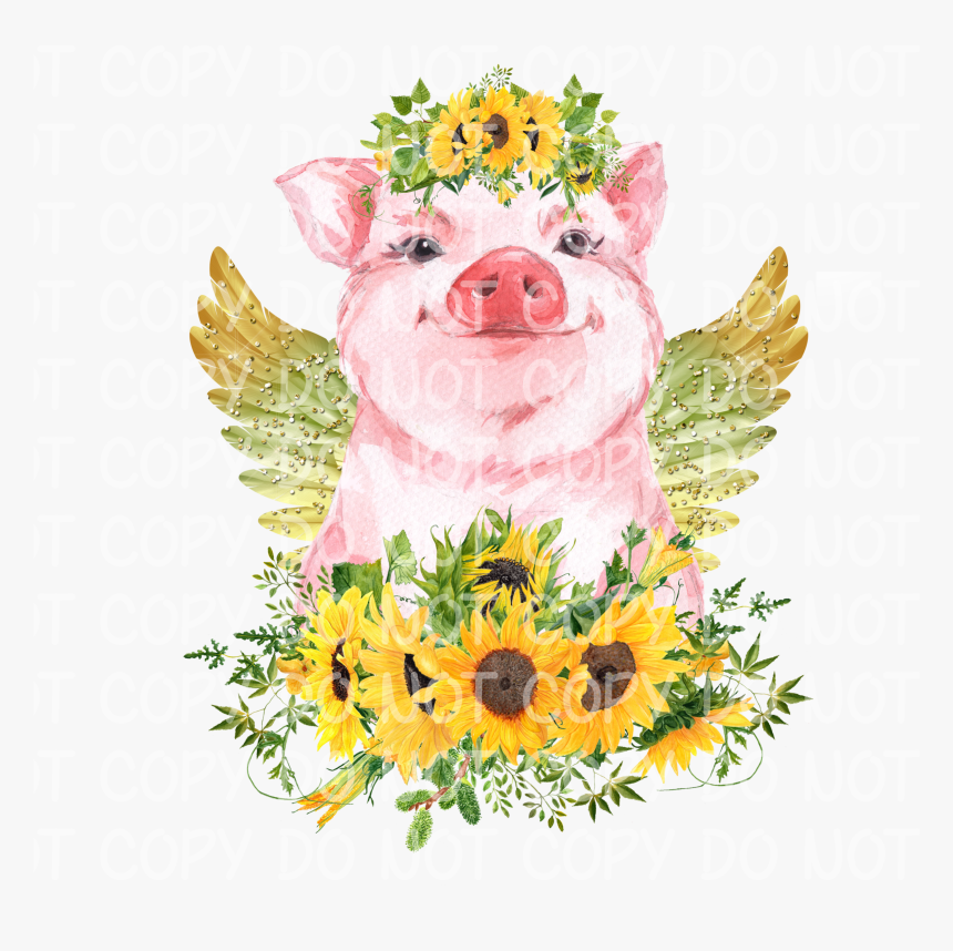 Sunflower Pig - Pig Sunflower, HD Png Download - kindpng