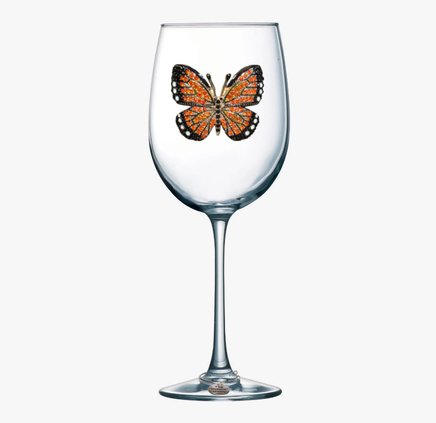 Monarch Butterfly, Stemmed Wine Glass"
 Class= - Its Wine O Clock Wine Glass, HD Png Download, Free Download