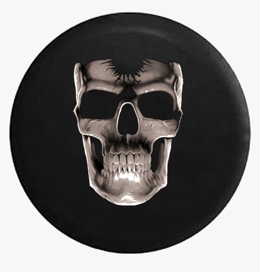 Spare Tire Cover 3d Cracked Grinning Skull Glowing - Liquid Blue Green Skull, HD Png Download, Free Download