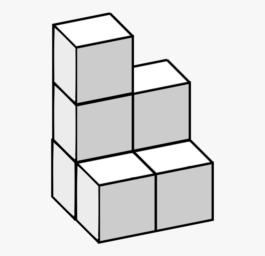 Line Art,square,angle - Tetris Blocks 3d Transparent, HD Png Download, Free Download