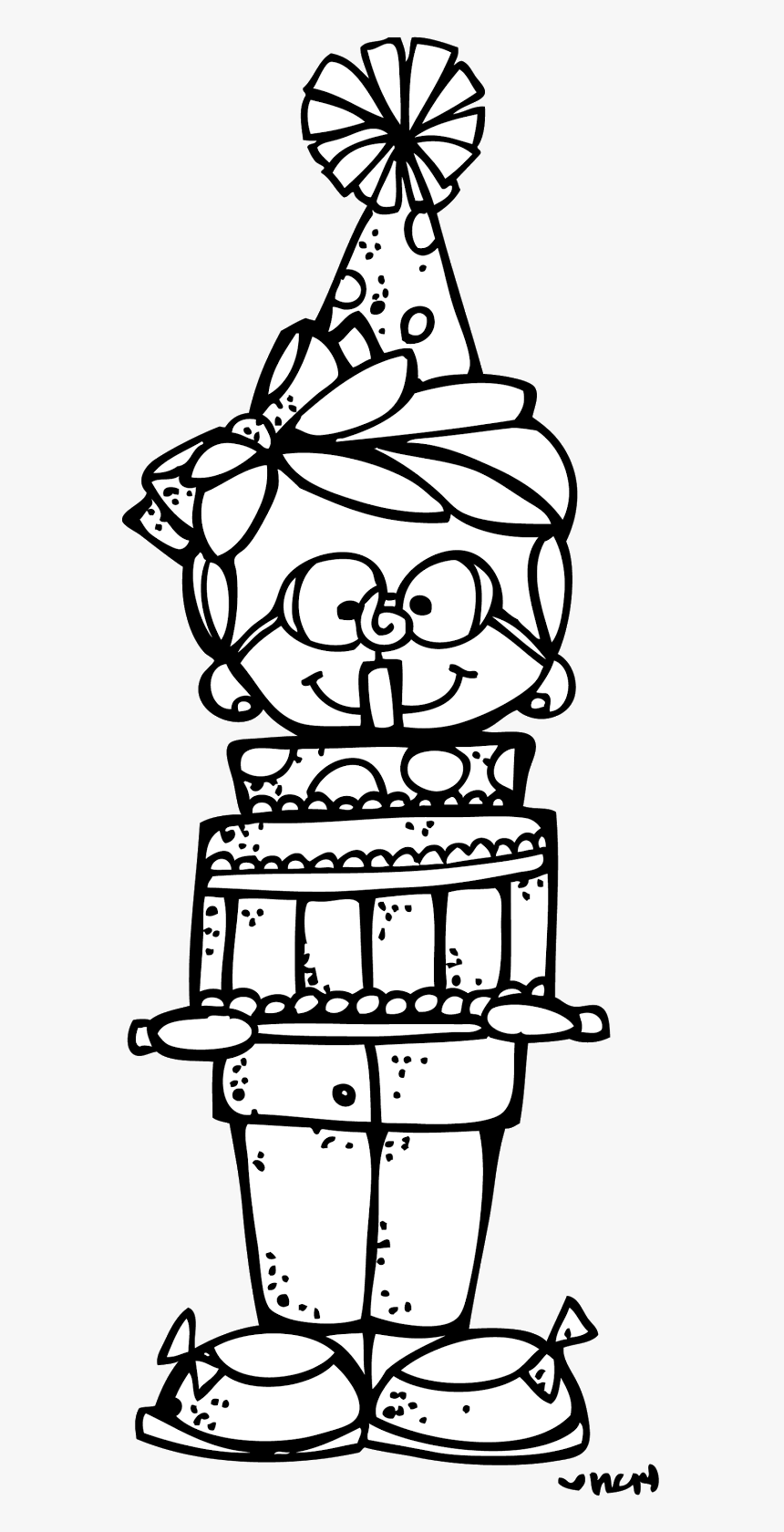 Library Of Harry The Dirty Dog Clipart Black And White - Birthday Clip Art Melonheadz, HD Png Download, Free Download