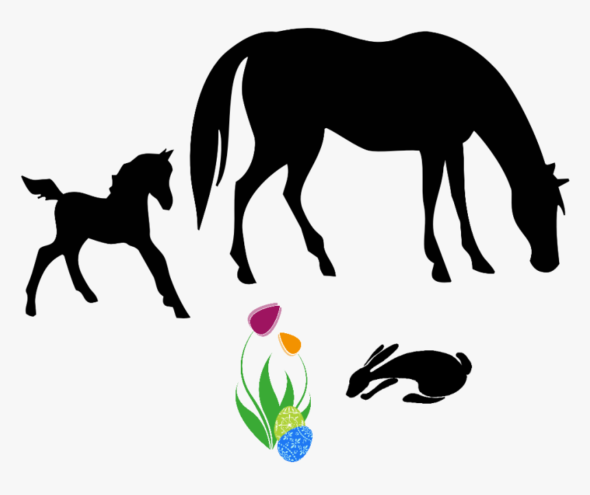 Transparent Easter Clipart Png - Horse Foal Silhouette, Png Download, Free Download