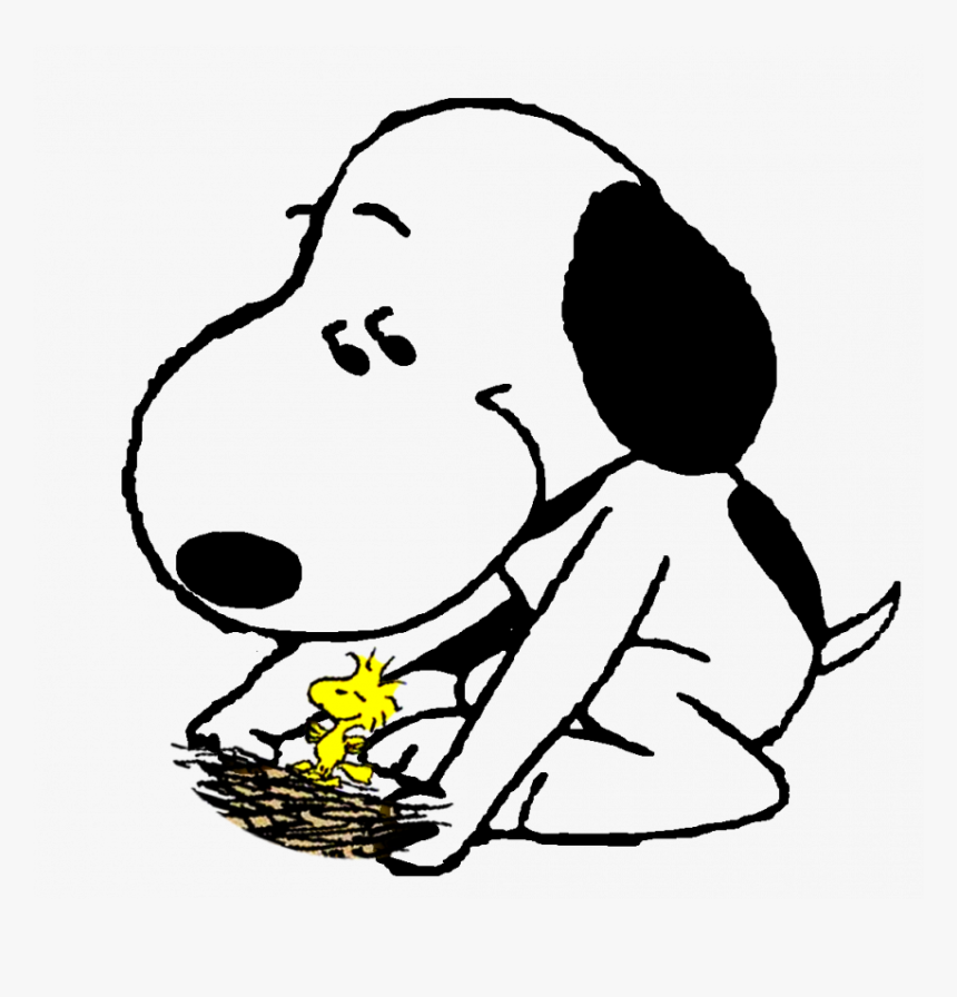 Snoopy Black White Silhouett - Snoopy Woodstock Sleeping, HD Png Download, Free Download