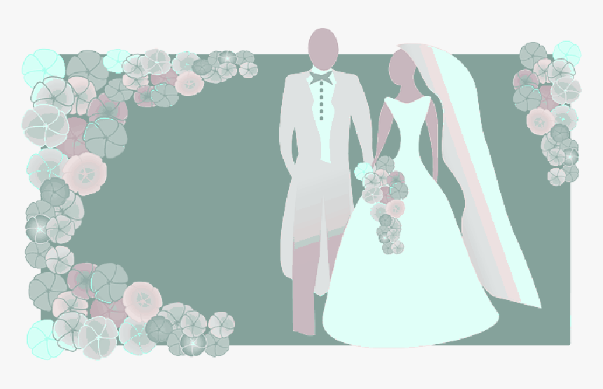 Drawing, Silhouette, Bride, Groom, Cartoon, Free, And - Animated Bride And Groom Hd, HD Png Download, Free Download