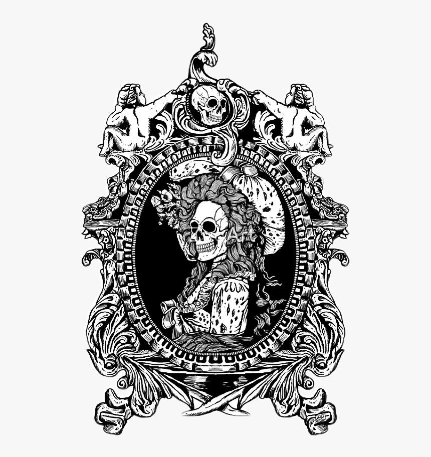 #frame #picture #gothic #skeleton #skull #dead #undead - Illustration, HD Png Download, Free Download