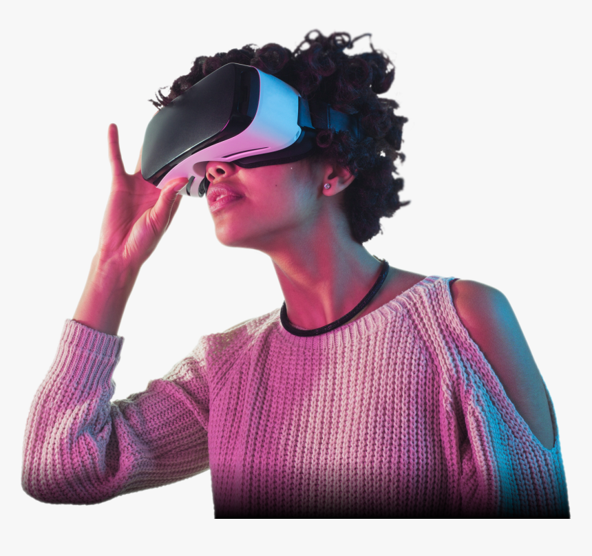 Photo Of A Lady Wearing A Virtual Reality Headset - Website Scroll Mockup, HD Png Download, Free Download