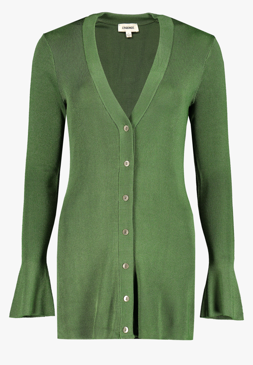 Front View Image Of L"agence Lucas Long Cardigan Elm - Cardigan, HD Png Download, Free Download