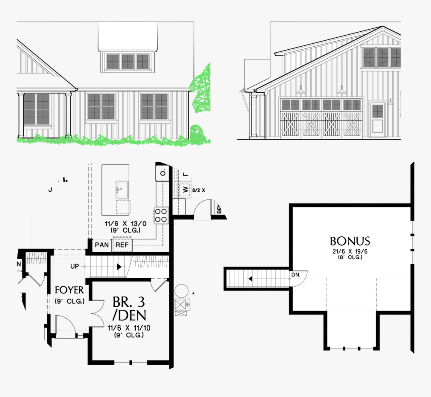 Add Bonus Over Garage To Mascord Elm Tree Farm All - Technical Drawing, HD Png Download, Free Download