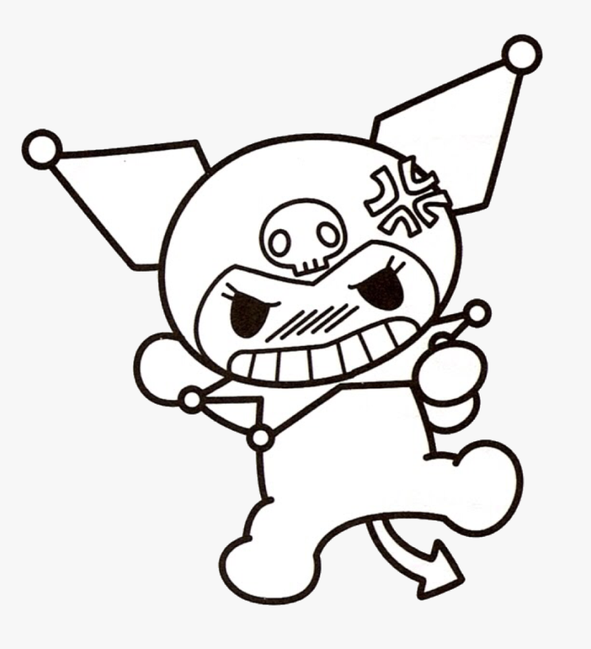 Kuromi Sanrio Hellokitty Mymelody Angry Cute Kuromistic Kuromi Black And White Hd Png Download Kindpng