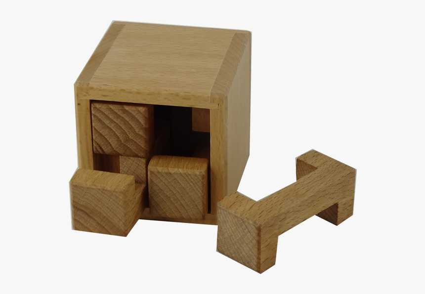 4 Blocks In A Cube Interlocking Puzzle - Plywood, HD Png Download, Free Download