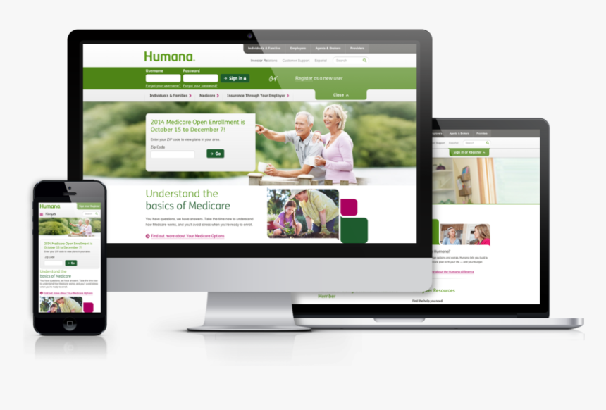 Humana Website Design - Responsive Web Design, HD Png Download, Free Download