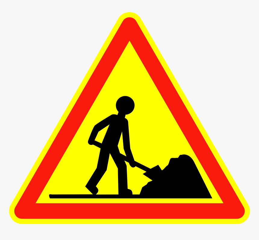 Travaux Route Clip Arts - Panneau Travaux Vector, HD Png Download, Free Download