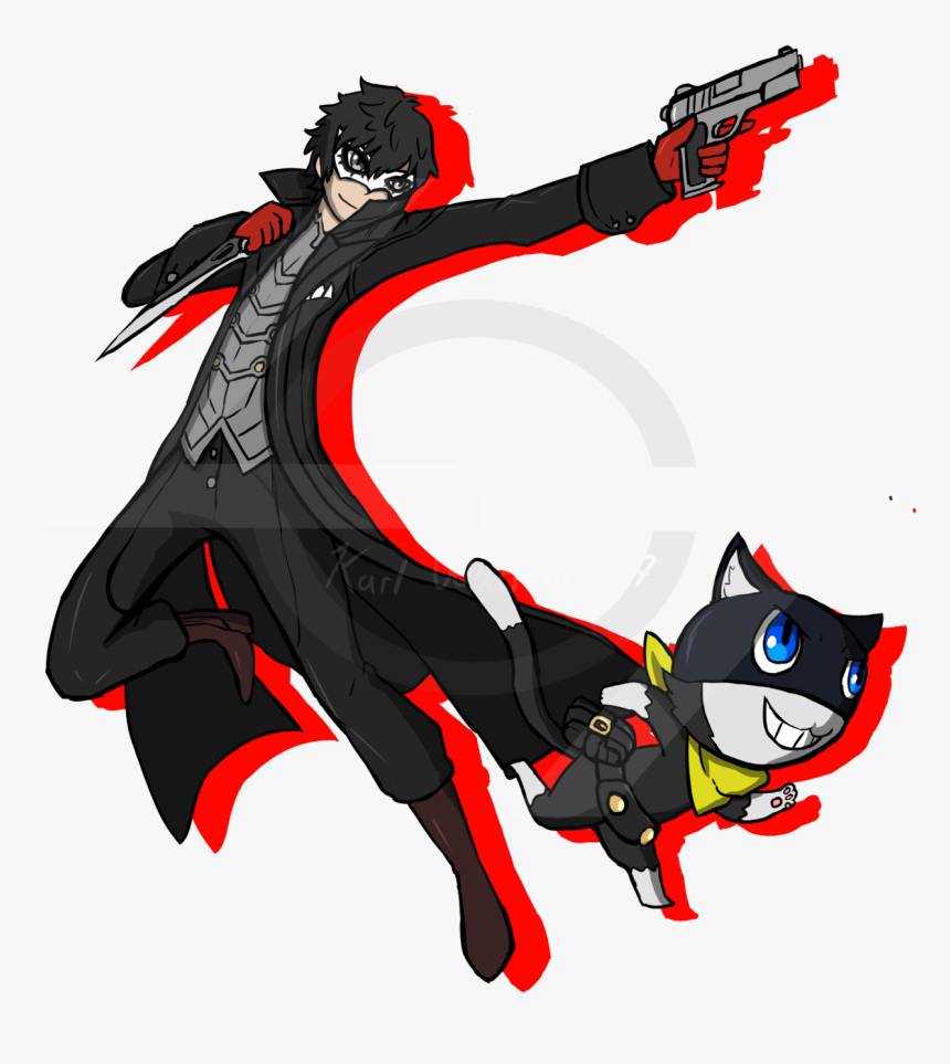 Joker & Morgana 
“looking Cool, Joker ”
decided To - Illustration, HD Png Download, Free Download