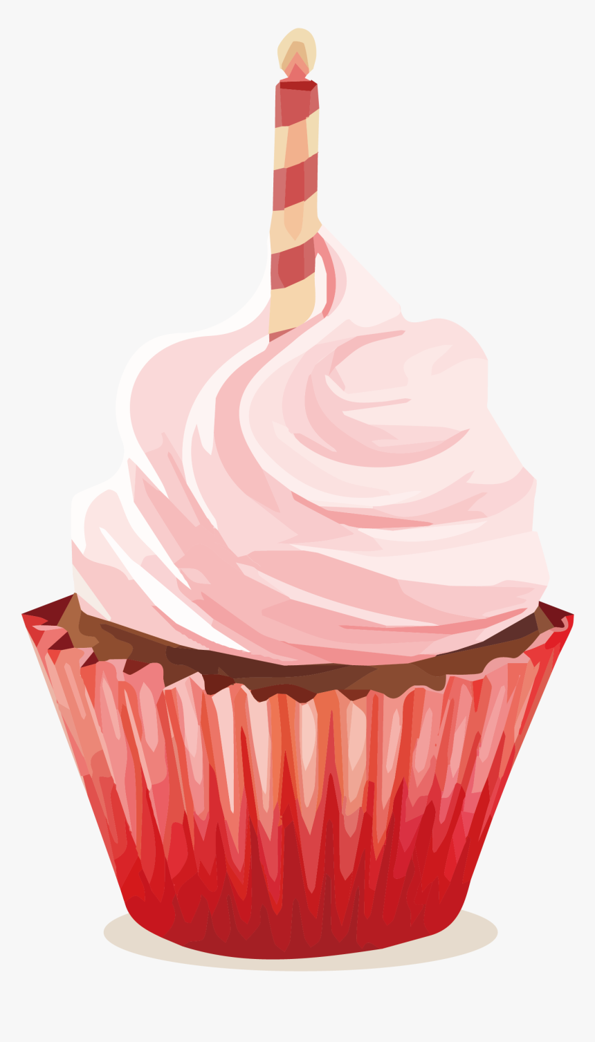 Birthday Cupcake With Lots Of Candles Png Image - Small Birthday Cake Png, Transparent Png, Free Download