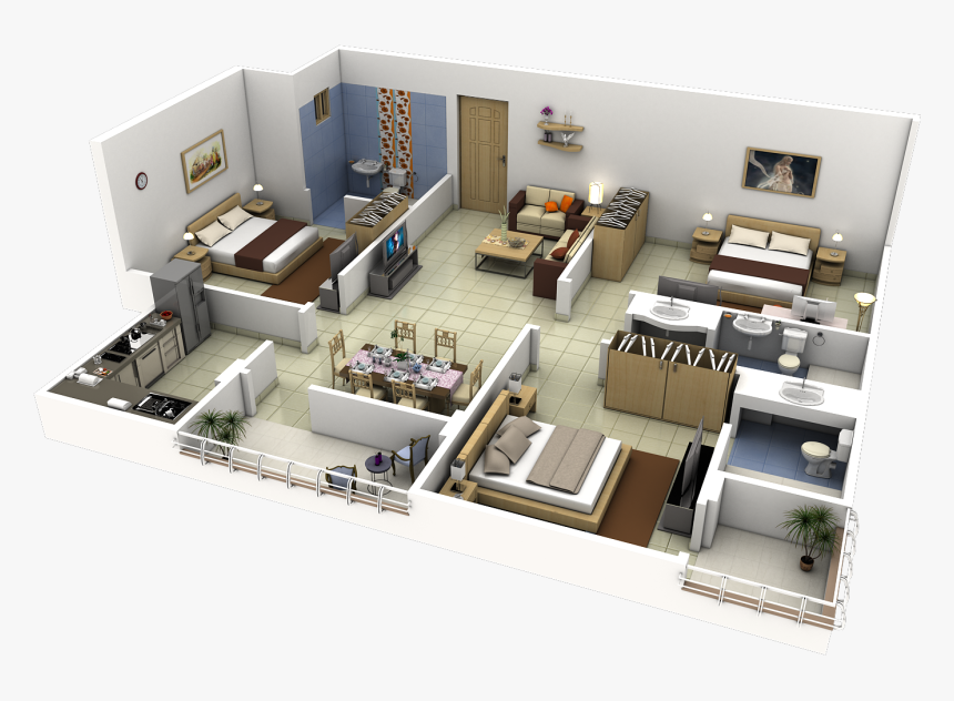 3d Floor Plan Vector, HD Png Download, Free Download