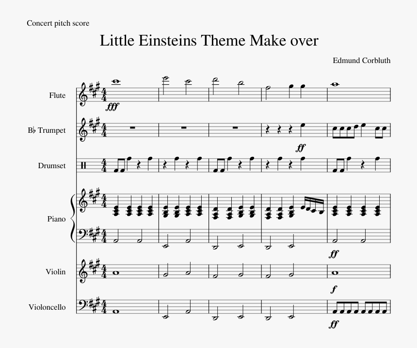 Little Einsteins Theme Make Over Sheet Music Composed - Little Einsteins Song Trumpet, HD Png Download, Free Download