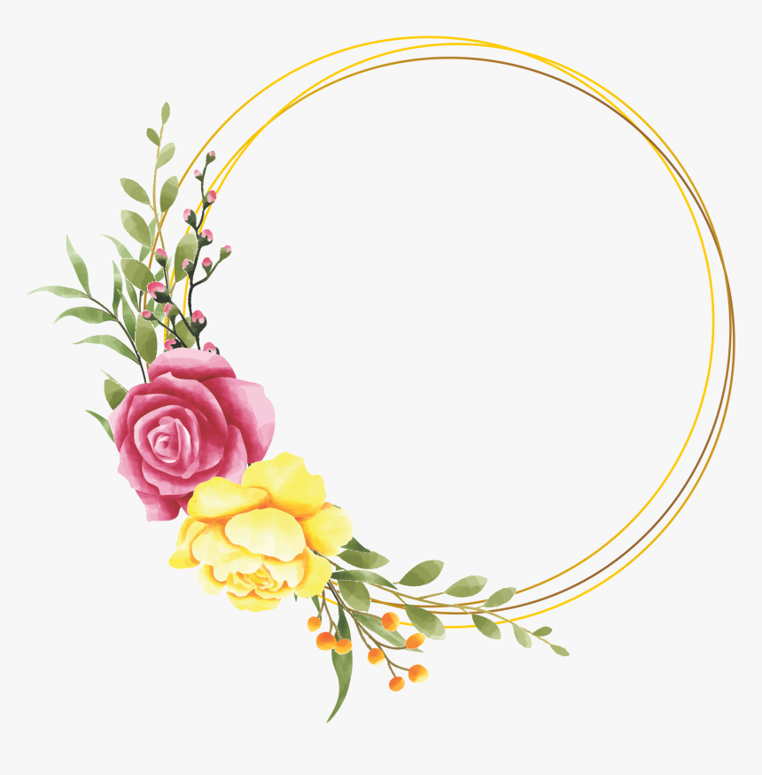 Frame Floral Rosa Png, Transparent Png, Free Download