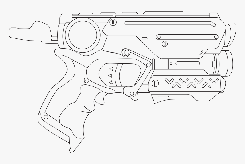 Drawing Nerf Gun, HD Png Download - kindpng