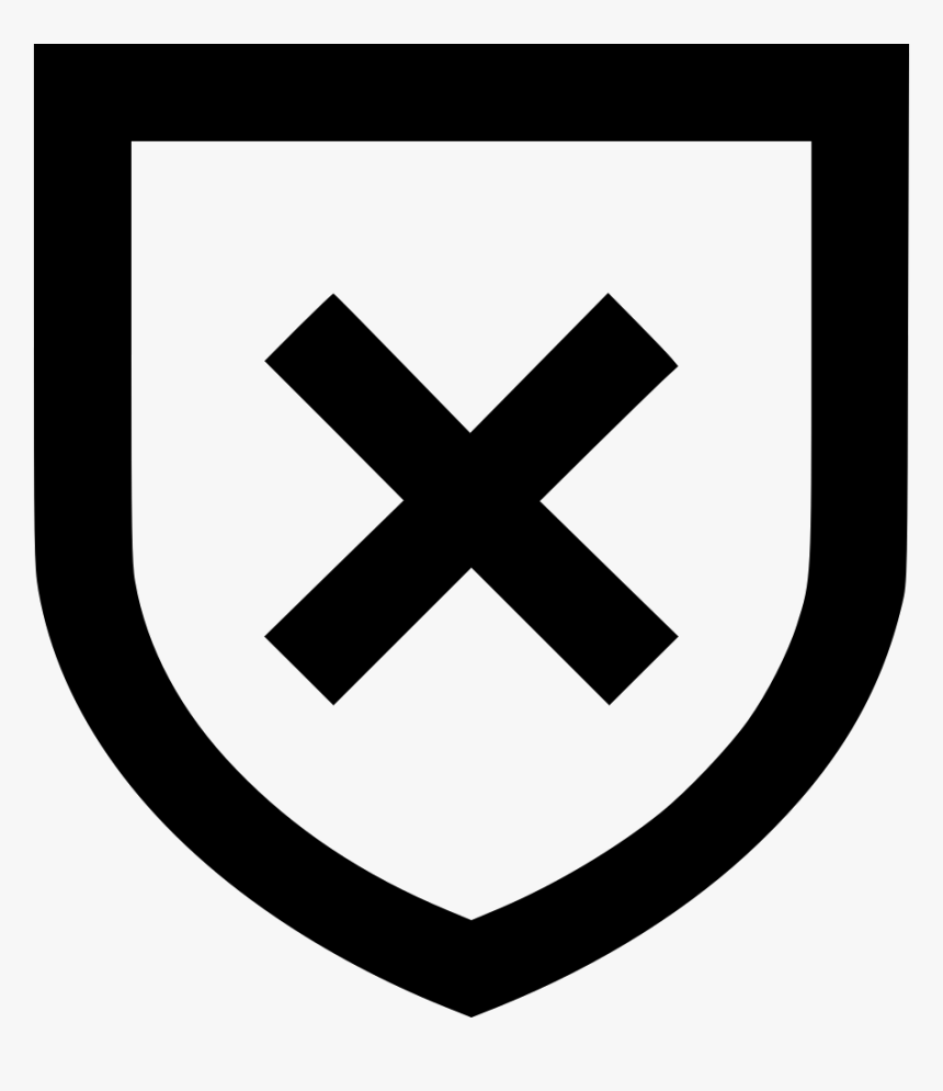 Security Shield Secure Risk Cross Cancel - Thick Letter X, HD Png Download, Free Download