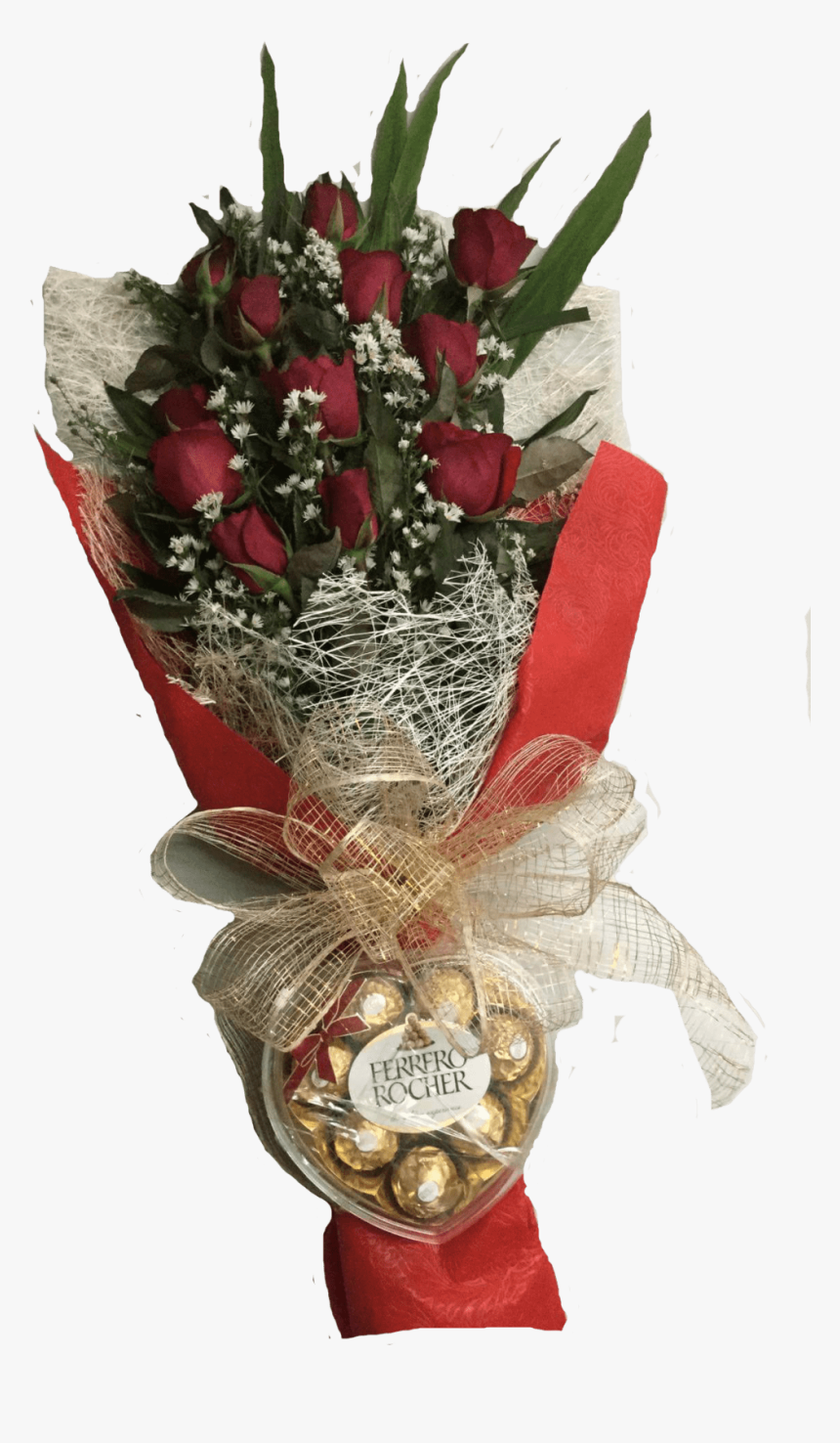 Ferrero Rocher And Red Rose Bouquet, HD Png Download, Free Download