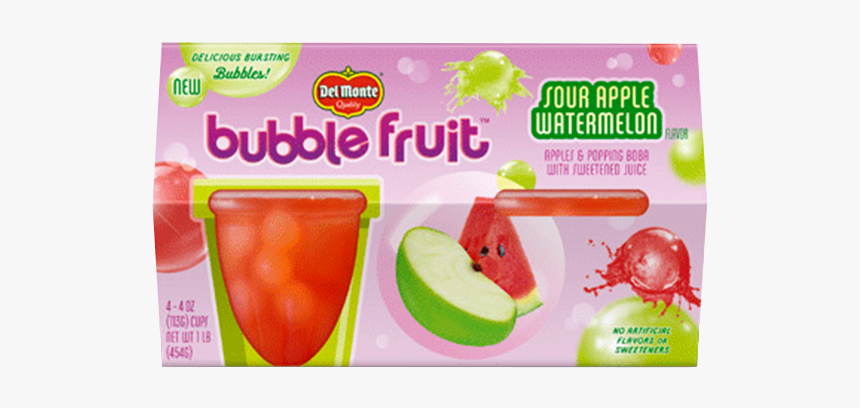 Bubble Fruit Sour Apple Watermelon - Del Monte Bubble Fruit, HD Png Download, Free Download