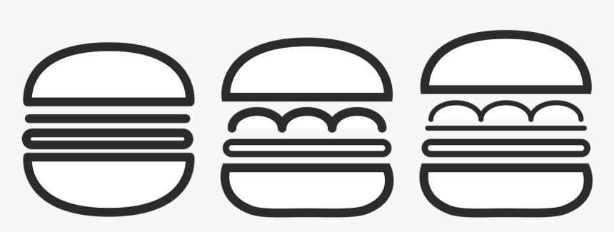 Burger Restaurant Piktogram Fast Png Image - Burger Clip Art Black And White, Transparent Png, Free Download