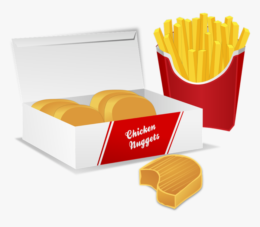 Chicken Nuggets, Potato Chips, French Fries, Bread - Transparent Fast Food Clipart, HD Png Download, Free Download