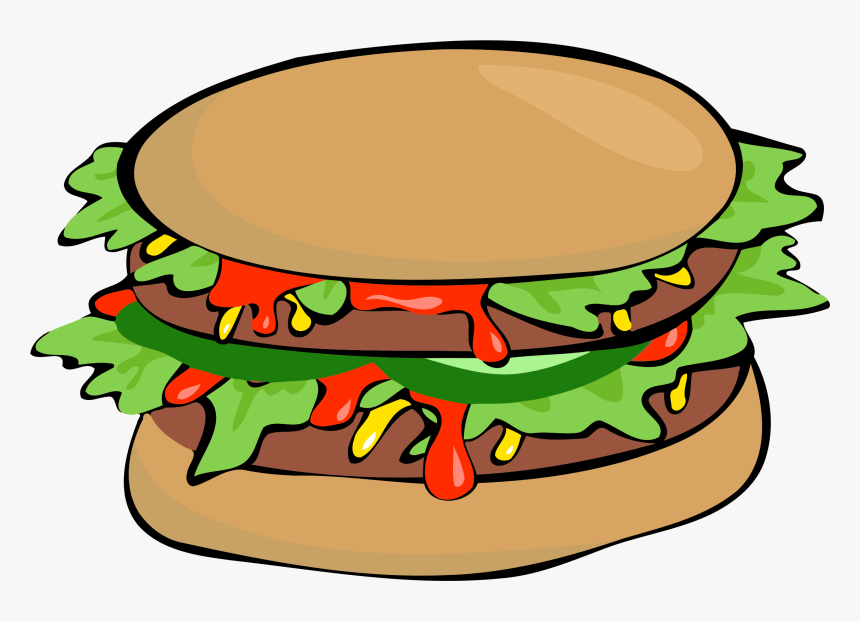 Hamburger,food,artwork - 早餐 卡通, HD Png Download, Free Download