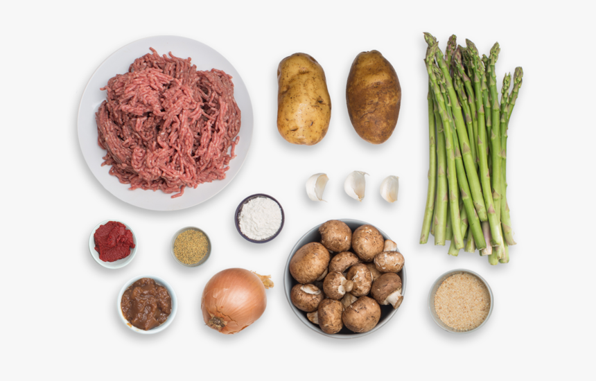 Salisbury Steaks With Roasted Asparagus & Potato Wedges - Superfood, HD Png Download, Free Download