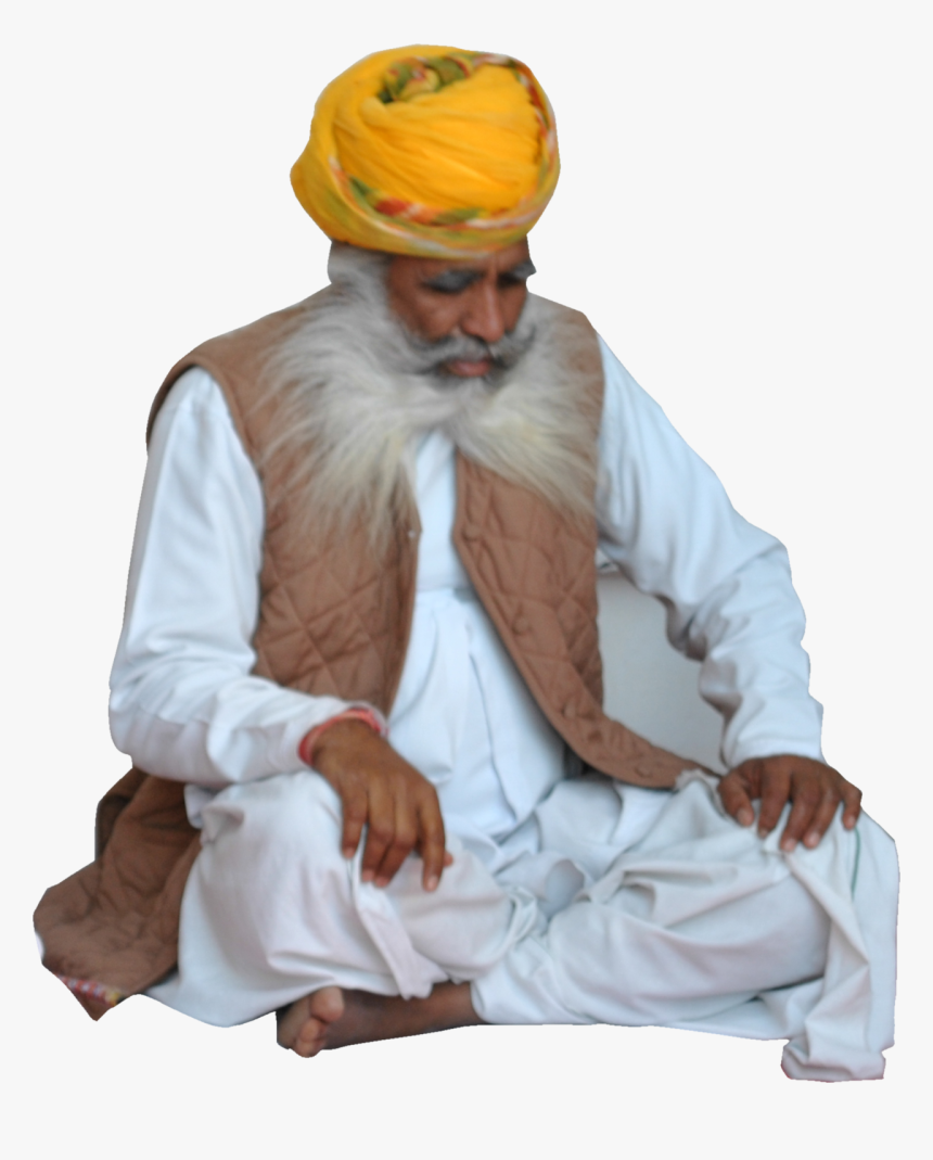 Indian Old Man Sitting, HD Png Download, Free Download