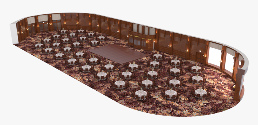 Crown Room Banquet Set-up 3d Floorplan - Floor, HD Png Download, Free Download