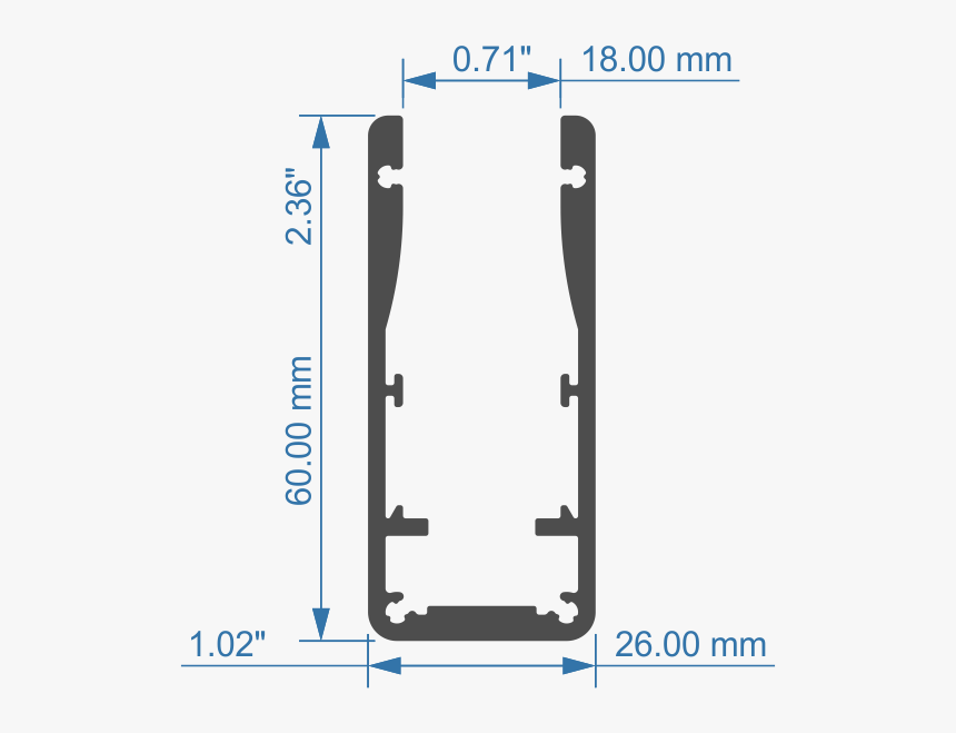 Led Glass Railing Edge-lit Led Strip Channel - Sports Equipment, HD Png Download, Free Download