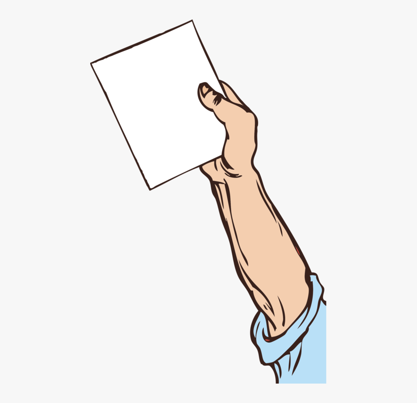 Neck,area,artwork - Man Holding Paper Clipart, HD Png Download, Free Download