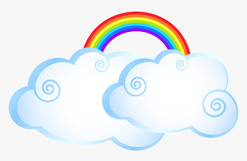 Cloud And Rainbow Cartoon, HD Png Download, Free Download