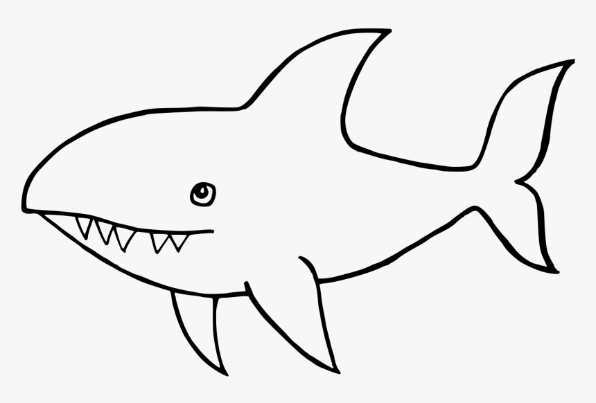 Clip Art Great Drawing Line Art - Cute Shark Clip Art Black And White ...
