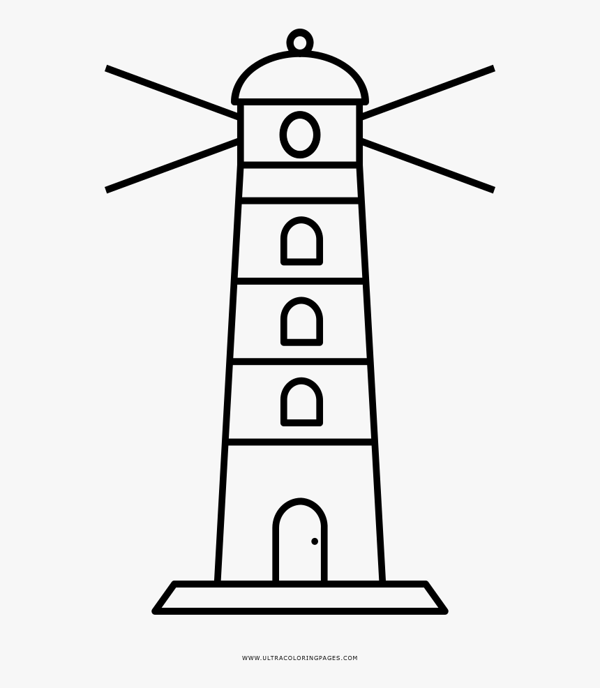 Lighthouse Coloring Page - Line Art, HD Png Download, Free Download