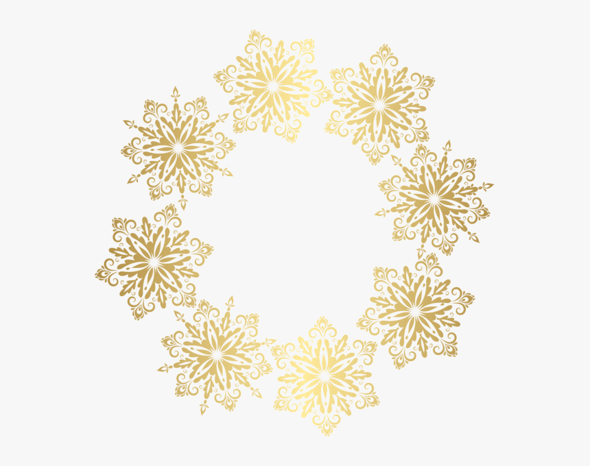 Gold Snowflakes Border Transparent Image - Transparent Background Xmas Borders, HD Png Download, Free Download