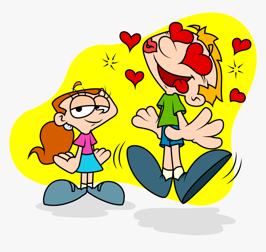 Svg Freeuse Library Falling In Love Clip - Boy In Love Cartoon, HD Png Download, Free Download