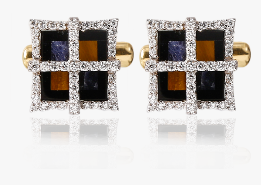 Stylish Diamond Garnet Cufflinks - Earrings, HD Png Download, Free Download