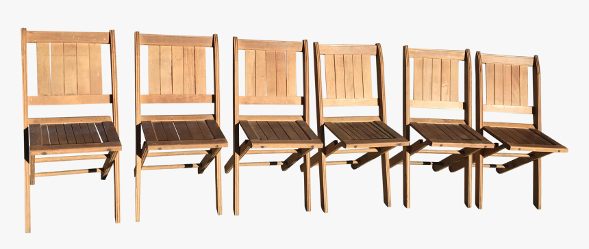 Full Size Of Vintage Wooden Folding Chairs Set Of Six - Outdoor Bench, HD Png Download, Free Download