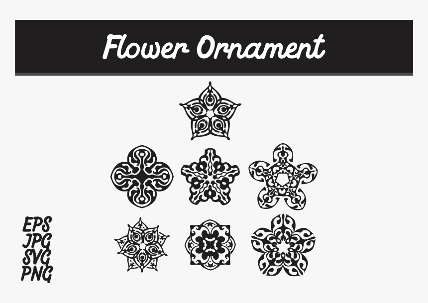 Bundle Flower Ornament Set Vector Image Graphic Arief - Batik Mega Mendung Vector Png, Transparent Png, Free Download