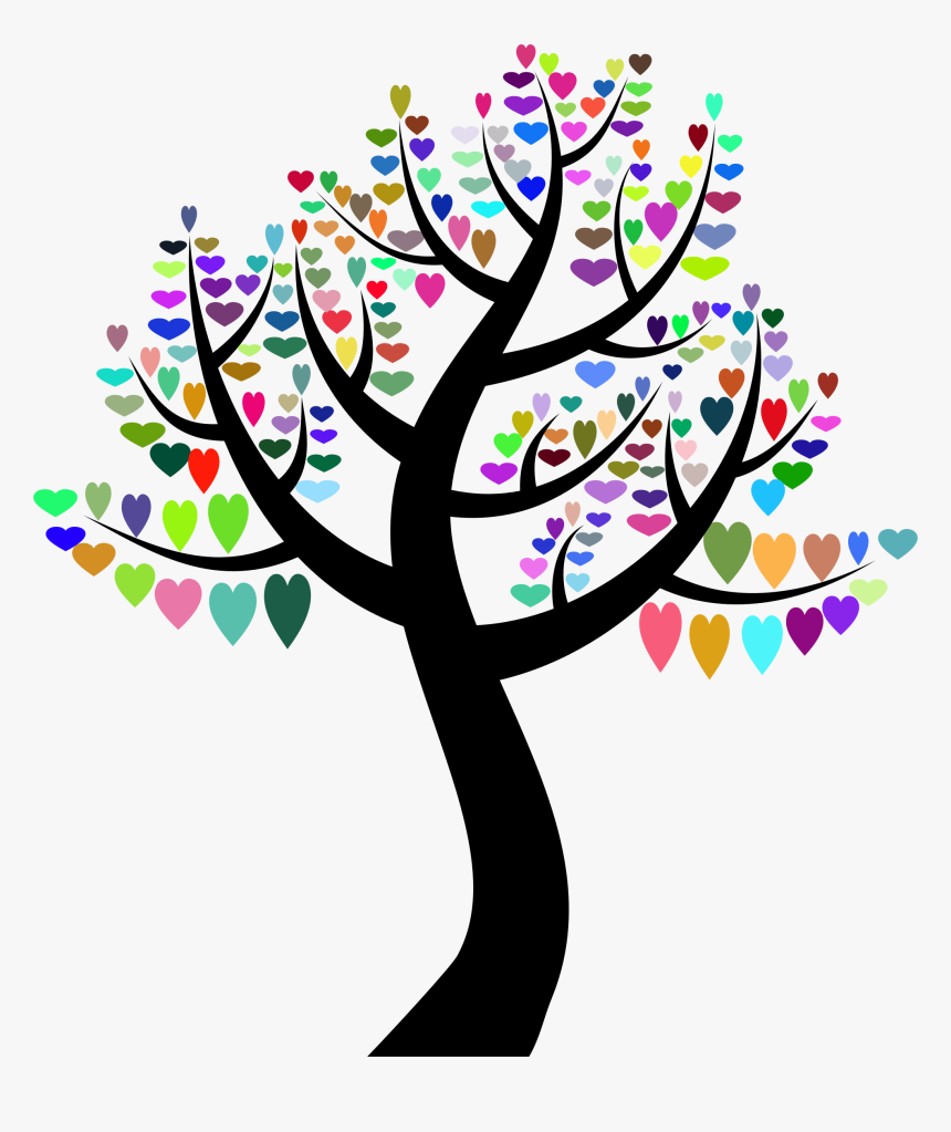 Simple Hearts Tree Big - Tree Simple, HD Png Download, Free Download