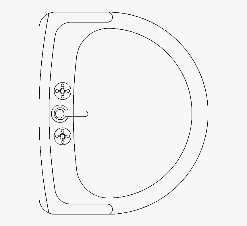 Bath Drawing Top View - Circle, HD Png Download, Free Download