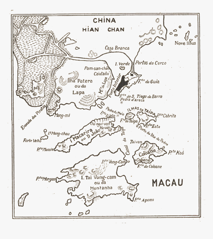 Map Of Macao 1936 - Map, HD Png Download - kindpng