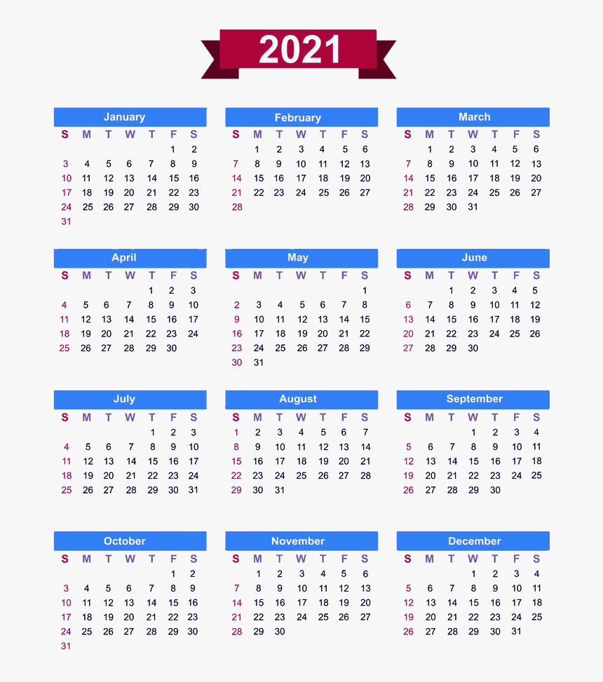 Calendar 2021 Png Download Image, Transparent Png, Free Download