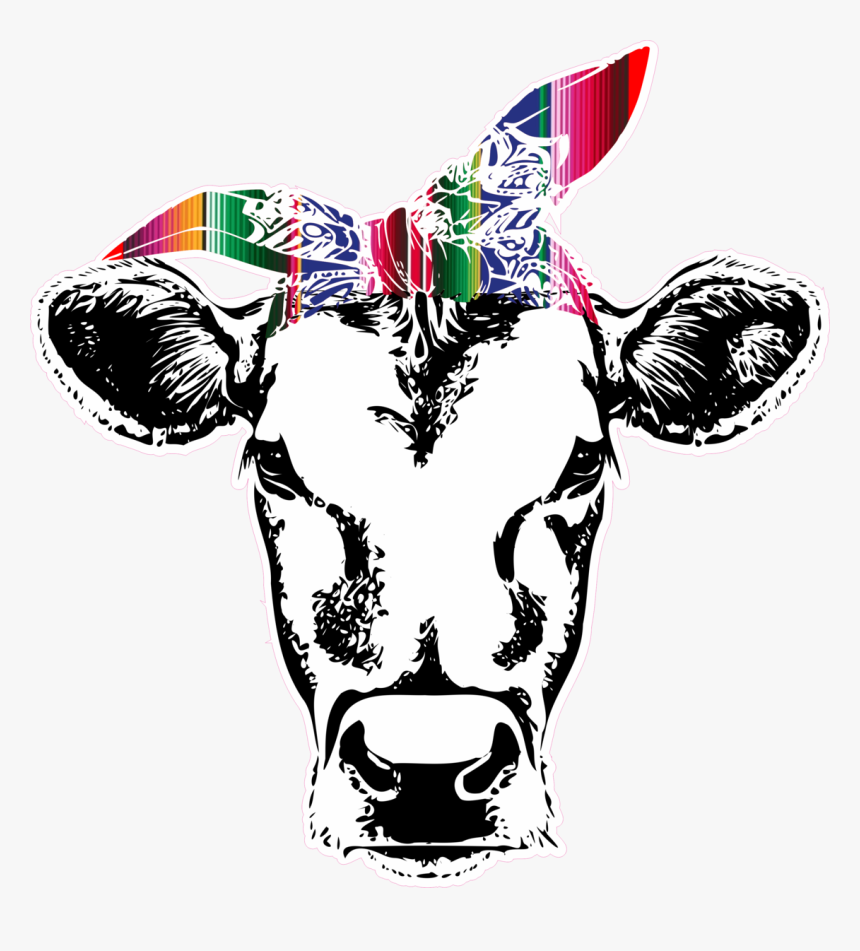 Cow With Bandana- Serape Albb Blanks, HD Png Download, Free Download